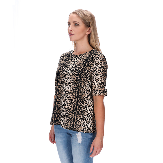 Leopard Blank Custom Womens T Shirts And Singlets Design Your Own 